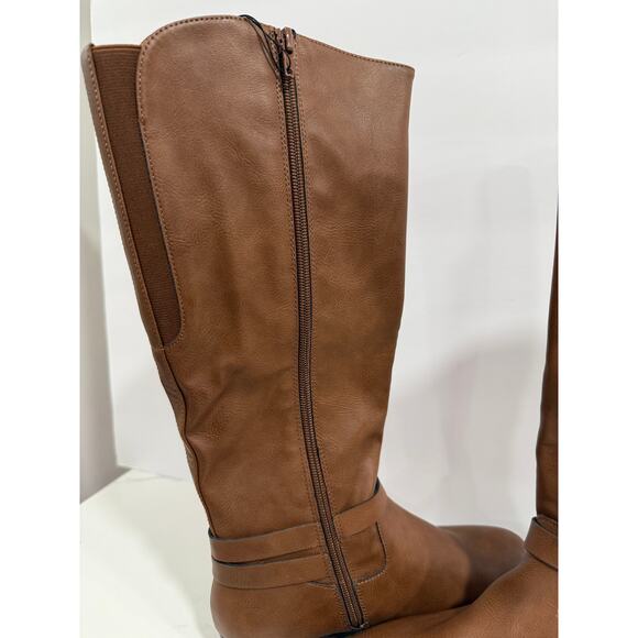 ShoeDazzle Reena Brown Snake Tall Boots Flat Knee High Faux Snakeprint Y2K 9.5 - Picture 10 of 11